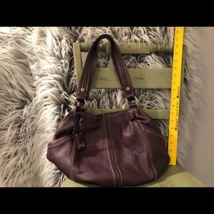 Tignanello dark plum leather purse